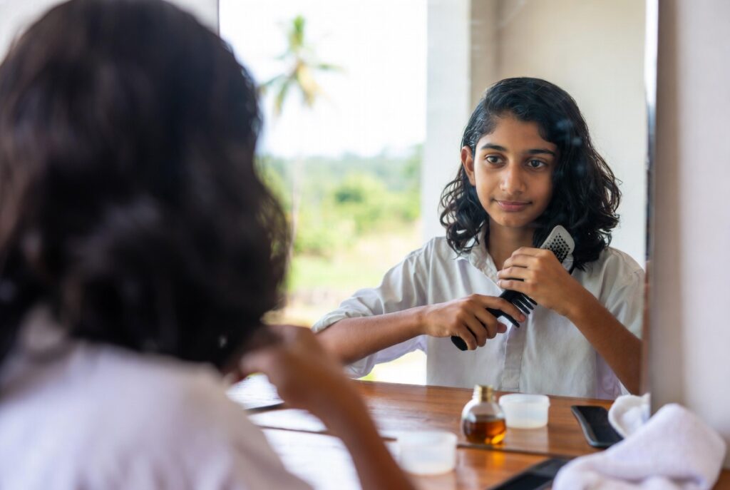 Milan proudly showing off his beloved hair in Calicut