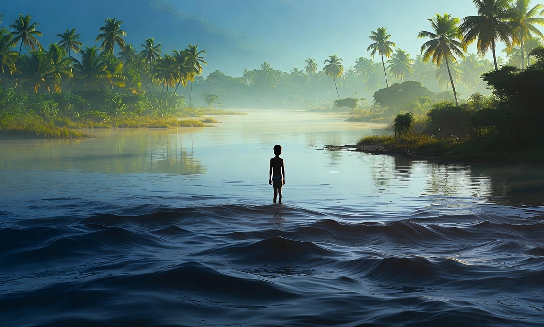 Kerala river during summer vacation showing hidden drowning risks for children – water safety awareness