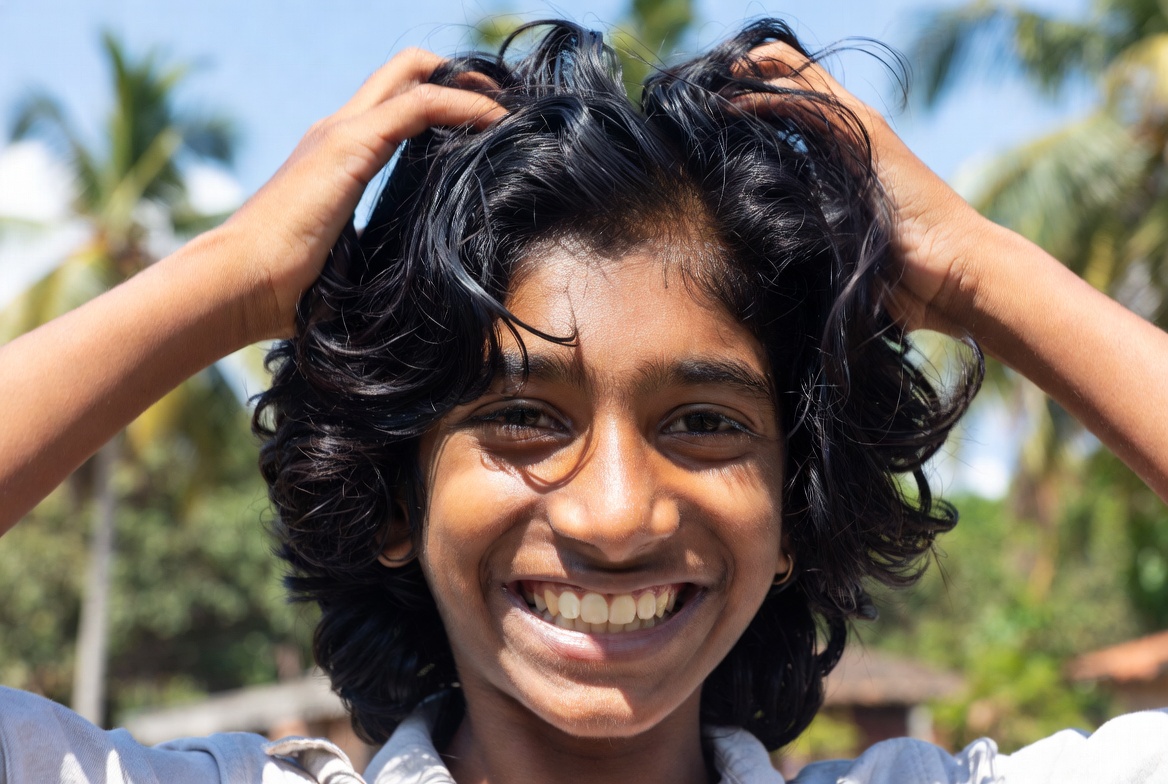 Milan styling his hair with full passion and care