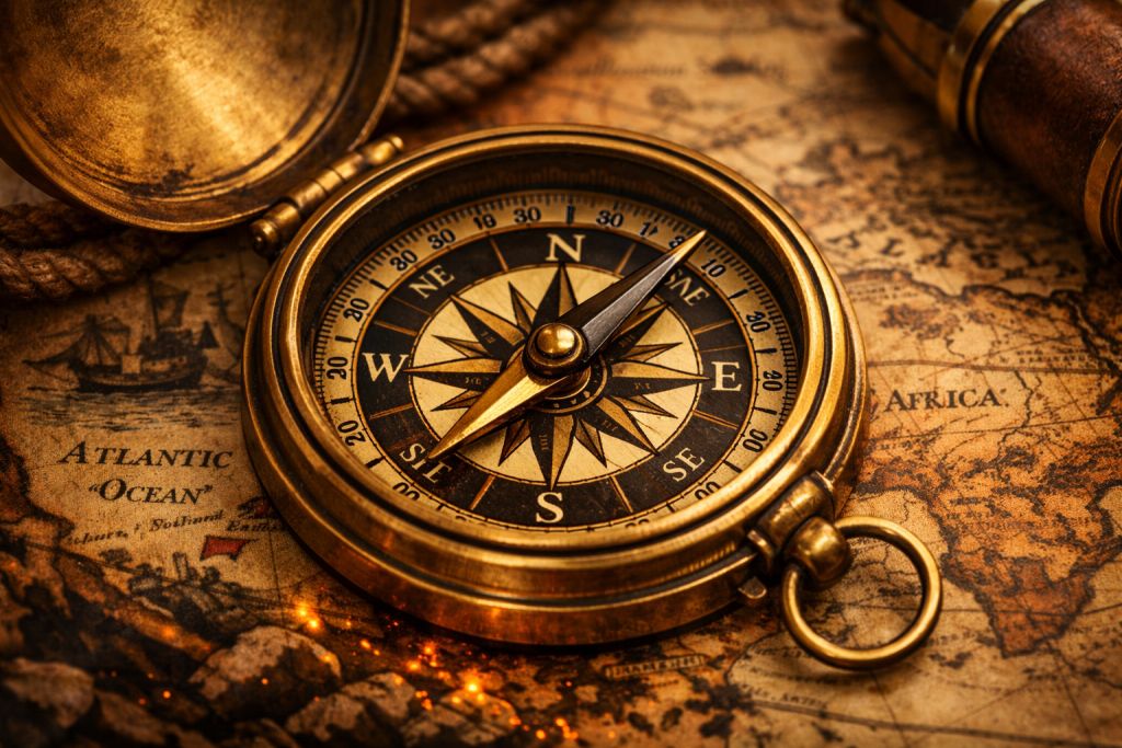 A compass symbolizing the moral direction and courage embodied by Sanjeev A.